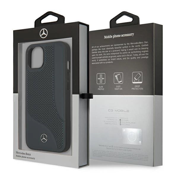 Mercedes MEHCP13SCDONA iPhone 13 mini 5,4" granatowy/navy hardcase Ledret perforeret område