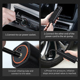 Baseus CRCQ000001 Mini Tire Compressor for Cigarette Lighter Socket - Black