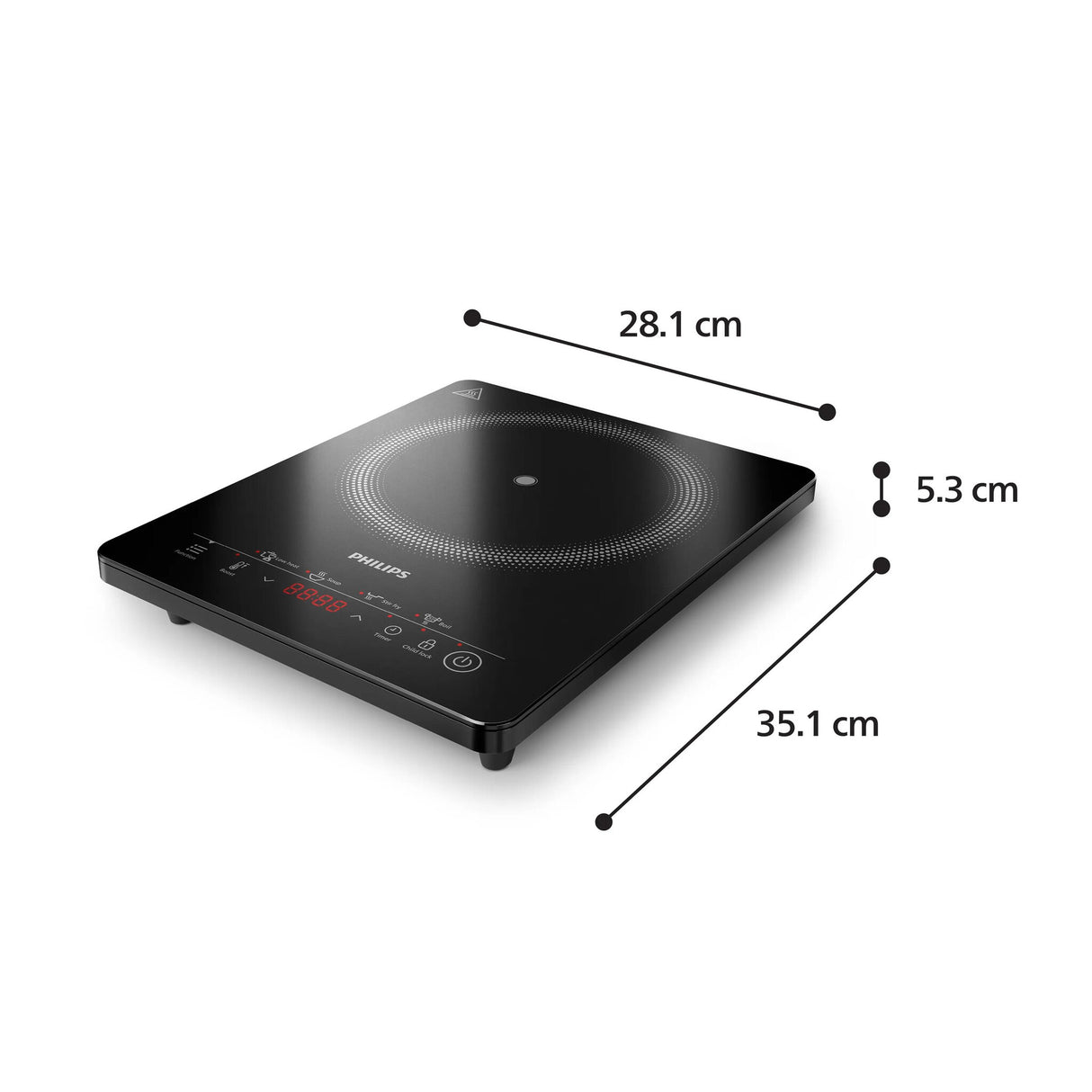 Philips 3000 series HD5830/90 kogeplade Sort Bordplade 28 cm Zone induktionskogeplade 1 zone(s)