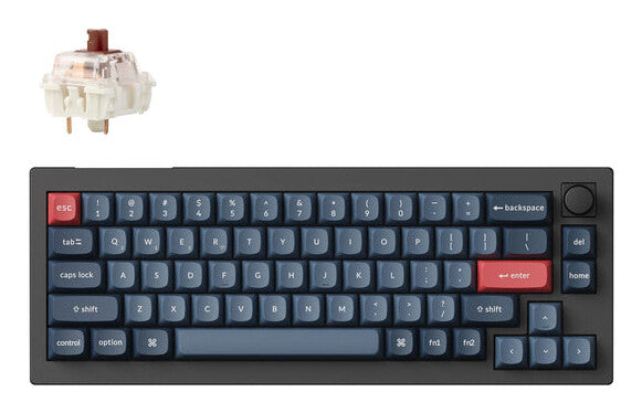 Keychron V2M-D3 tastatur Universel USB + RF Wireless + Bluetooth QWERTY Engelsk Sort, Kulfiber