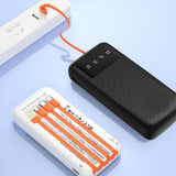 Dudao K6Pro Universal 10000mAh Power Bank med USB-kabel, USB Type C, Lightning hvid (K6Pro-hvid)