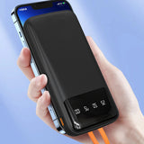 Dudao K6Pro Universal 10000mAh Power Bank med USB-kabel, USB Type C, Lightning hvid (K6Pro-hvid)