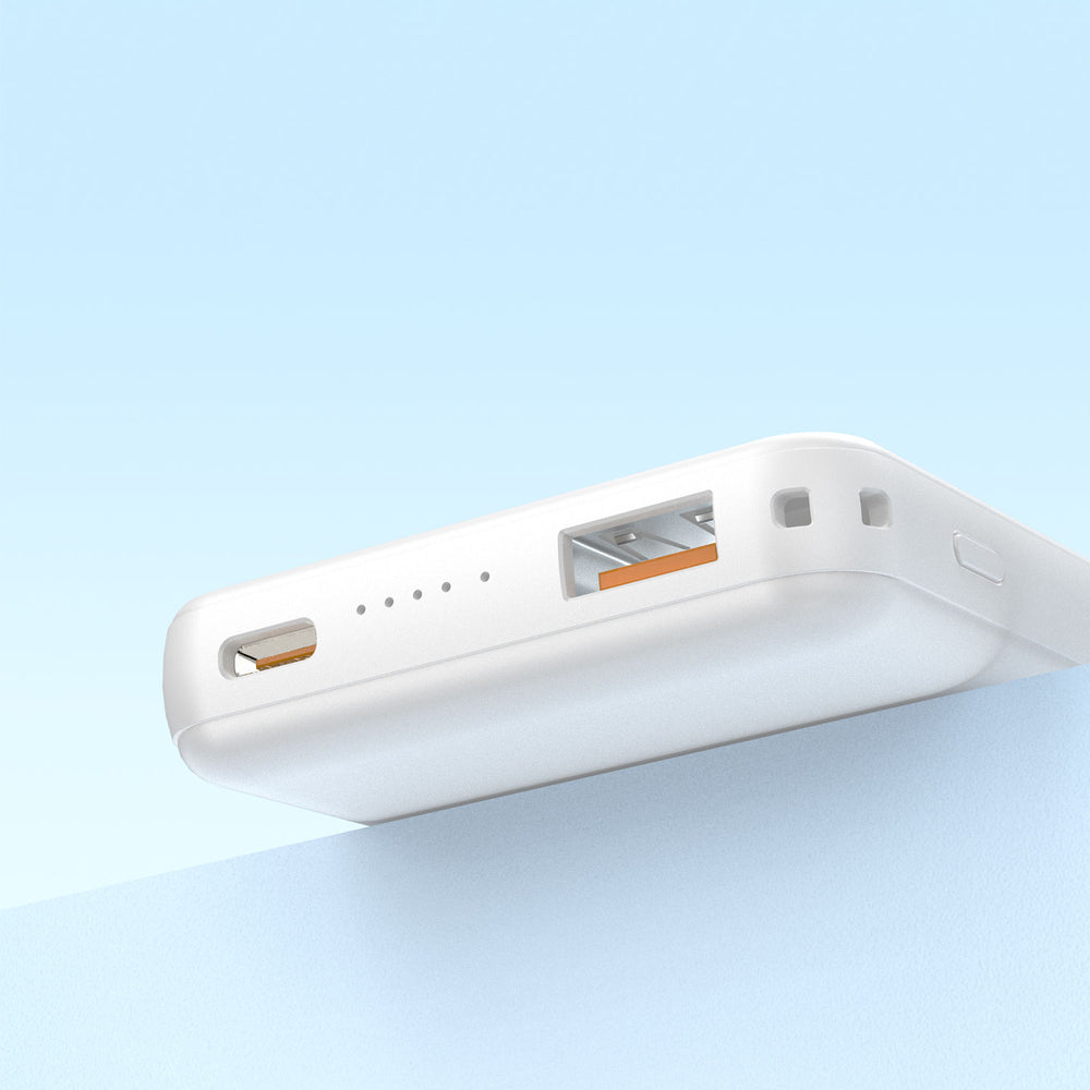 Dudao K14S USB-A / USB-C / MagSafe trådløs powerbank 20W 5000mAh - hvid