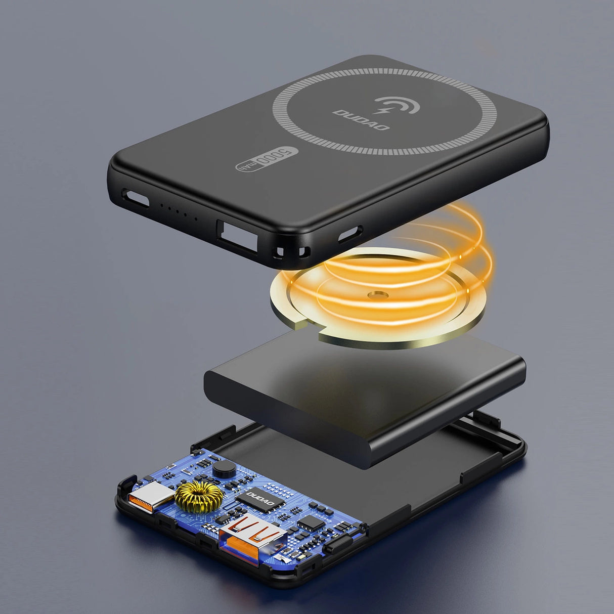 Dudao K14S USB-C / MagSafe trådløs powerbank 20W 5000mAh - sort