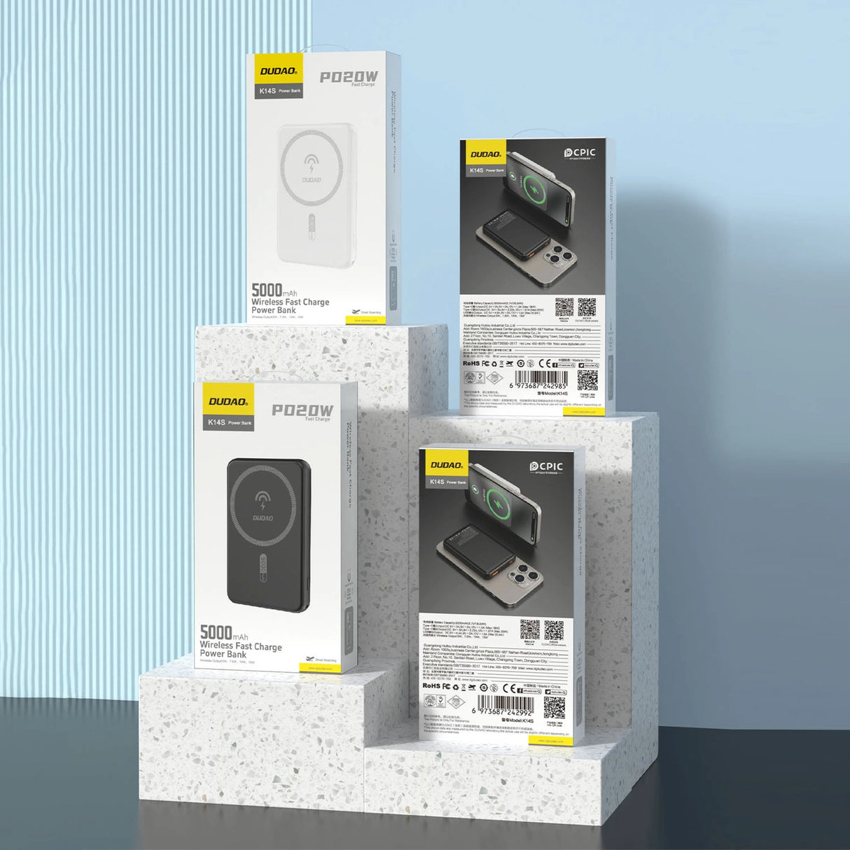 Dudao K14S USB-C / MagSafe trådløs powerbank 20W 5000mAh - sort