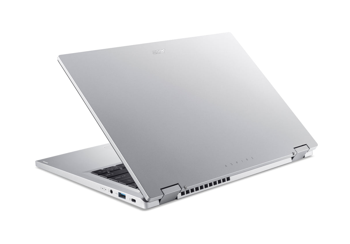 Acer Aspire Go Spin 14 AGSP14-31PT-C72L Intel® N N150 Hybrid (2-i-1) 35,6 cm (14") Berøringsskærm WUXGA 16 GB LPDDR5-SDRAM 512 GB SSD Wi-Fi 6 (802.11ax) Windows 11 Home Sølv