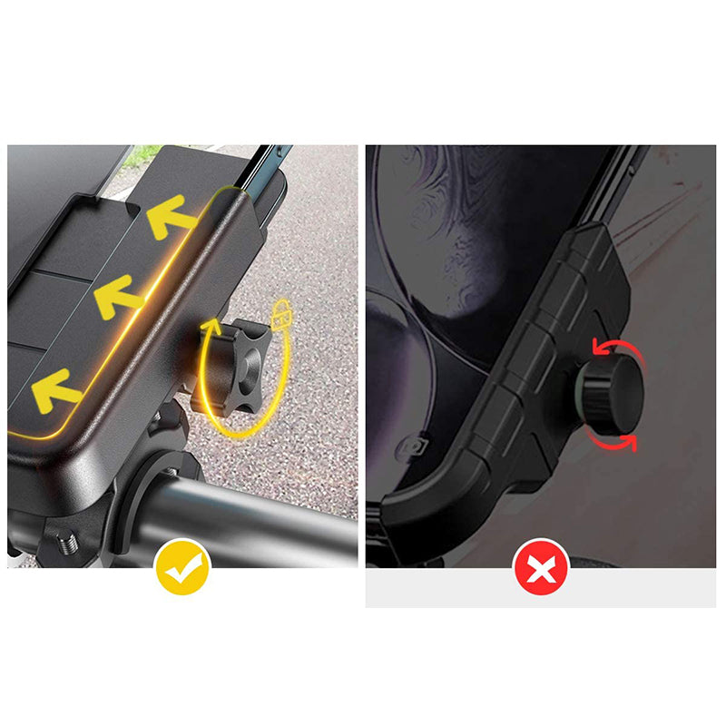 Wozinsky metalcykeltelefonholder, scooter sort (WBHBK3)