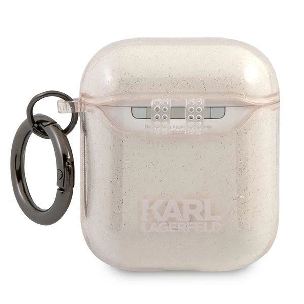 Karl Lagerfeld Glitter Karl's Head Case for AirPods 1/2 - Gold