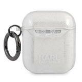 Karl Lagerfeld Glitter Karl's Head case for AirPods 1/2 - silver