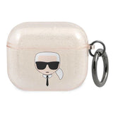 Karl Lagerfeld Glitter Karl's Head Case for AirPods 3 - Gold