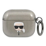 Karl Lagerfeld Glitter Karl's Head Case for AirPods 3 - Black