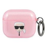 Karl Lagerfeld Glitter Karl's Head Case for AirPods 3 - Pink