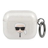 Karl Lagerfeld Glitter Karl's Head case for AirPods 3 - silver