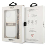 Guess GUHCP13SKC4GBGO iPhone 13 mini 5.4" Transparent hardcase 4G Brown Strap Gold Chain