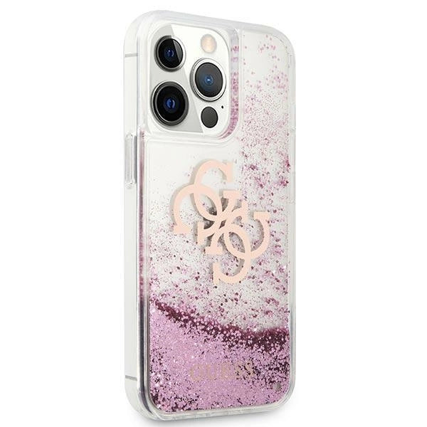 Guess GUHCP13XLG4GPI iPhone 13 Pro Max 6.7" pink/pink hardcase 4G Big Liquid Glitter