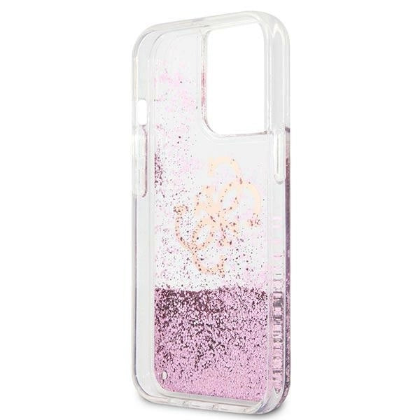 Guess GUHCP13XLG4GPI iPhone 13 Pro Max 6.7" pink/pink hardcase 4G Big Liquid Glitter