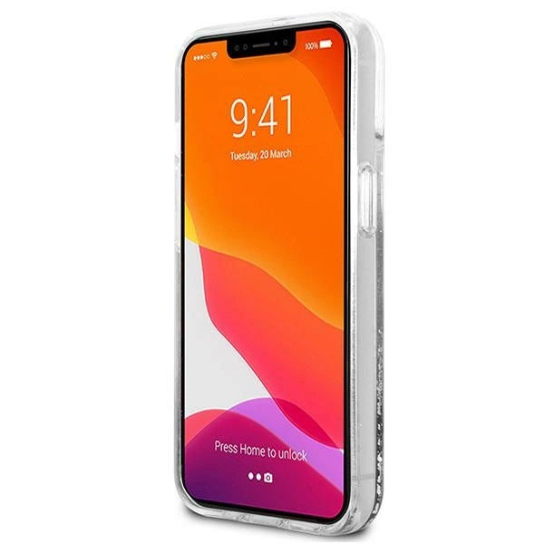 Karl Lagerfeld Liquid Glitter Karl&Choupette Head case for iPhone 13 mini - silver