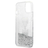 Karl Lagerfeld Liquid Glitter Karl&Choupette Head case for iPhone 13 mini - silver