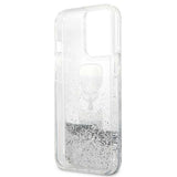 Karl Lagerfeld Liquid Glitter Karl&Choupette Head case for iPhone 13 Pro Max - silver