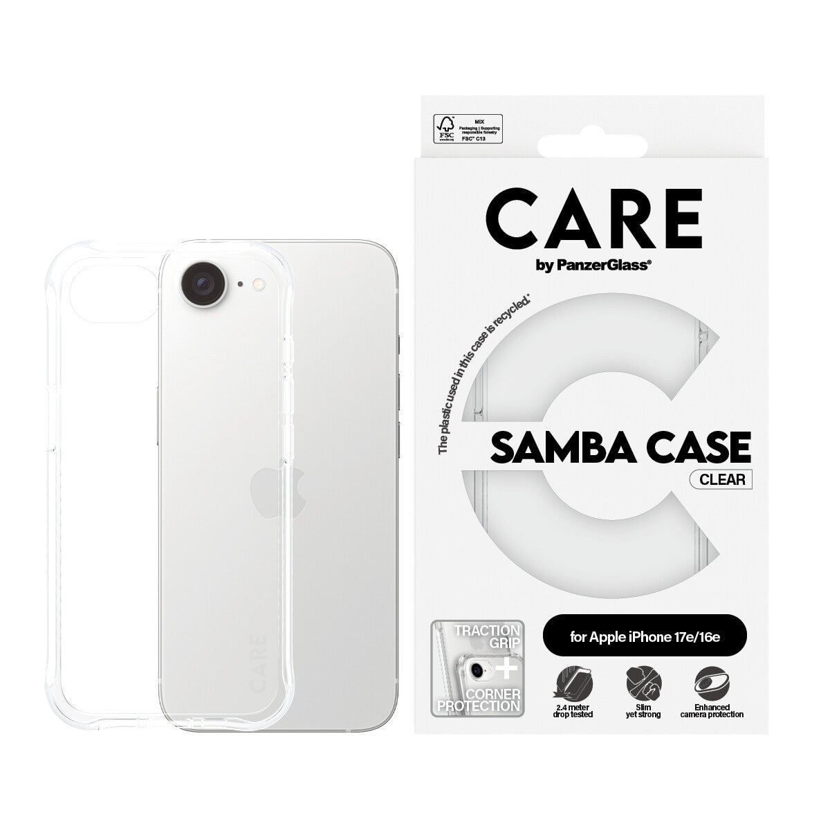 PanzerGlass CARE™ by ® Samba Case Transparent iPhone 17e | 16e