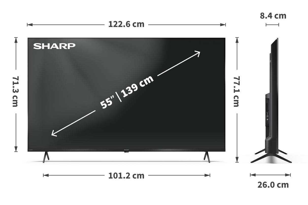 Sharp 55HP5265E TV 139,7 cm (55") 4K Ultra HD Smart TV Wi-Fi Sort
