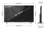 Sharp 55HP5265E TV 139,7 cm (55") 4K Ultra HD Smart TV Wi-Fi Sort