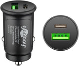 Goobay Dual-USB Auto Fast Charger USB-C™ PD 27W (12/24V) Bil oplader Sort