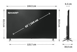 Sharp | 65HP5265E | 65 | Smart TV | Google TV | UHD | Black