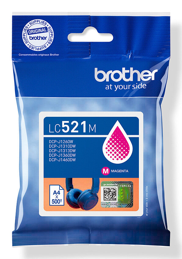 Brother LC521M blækpatron 1 stk Original Magenta