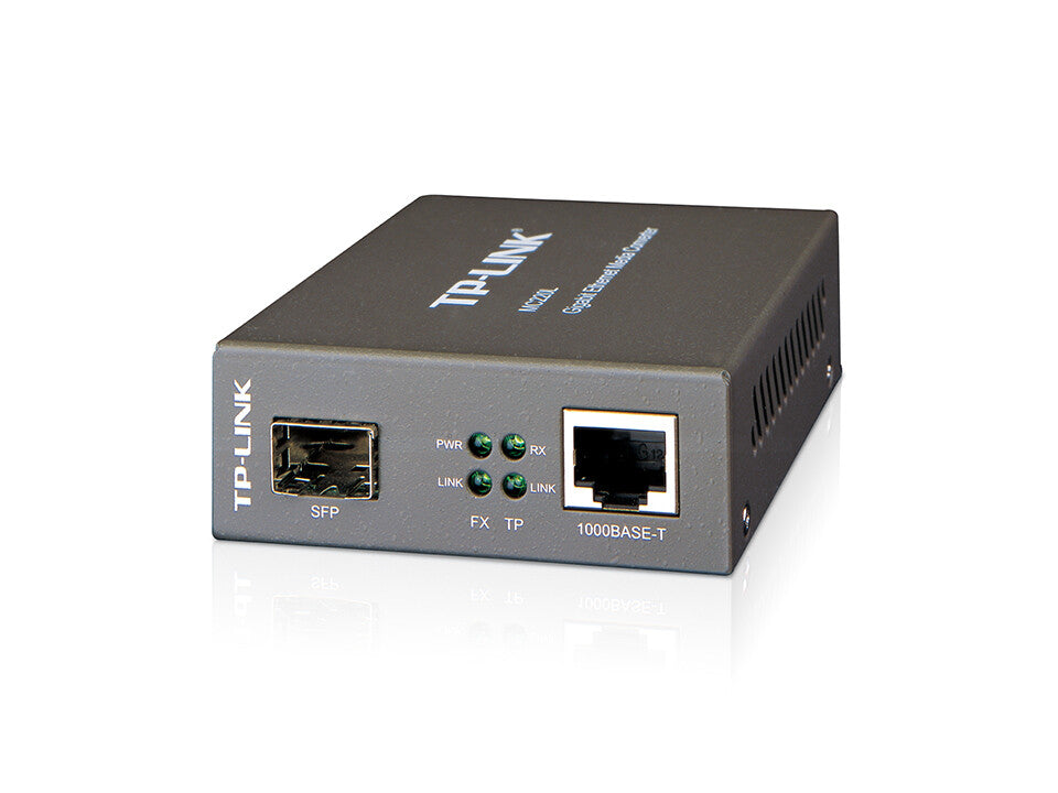 TP-Link MC220L netværksomformer til medie 1000 Mbit/s Multitilstand, Enkeltilstand Sort