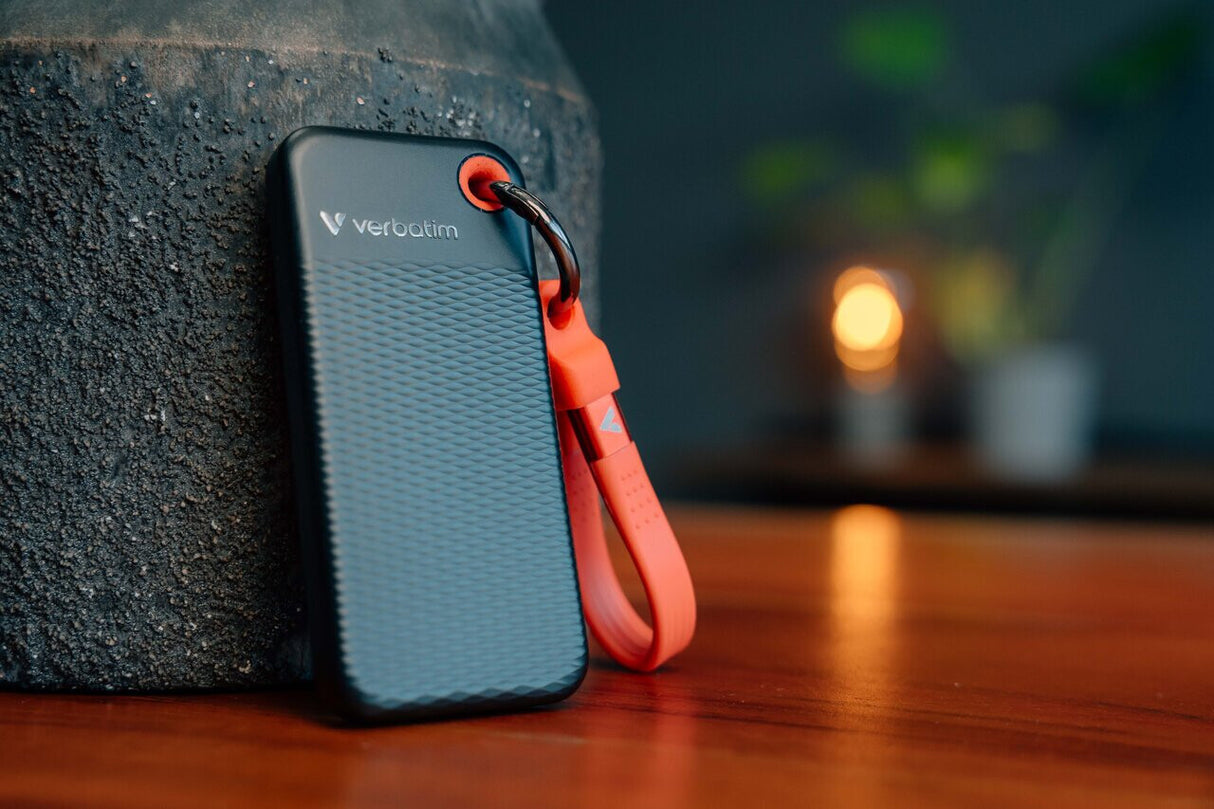 Verbatim Pocket SSD 256 GB USB Type-C 3.2 Gen 2 (3.1 Gen 2) Sort, Rød