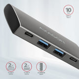 Axagon HMC-4G2 interface hub USB 3.2 Gen 2 (3.1 Gen 2) Type-C 10000 Mbit/s Grå