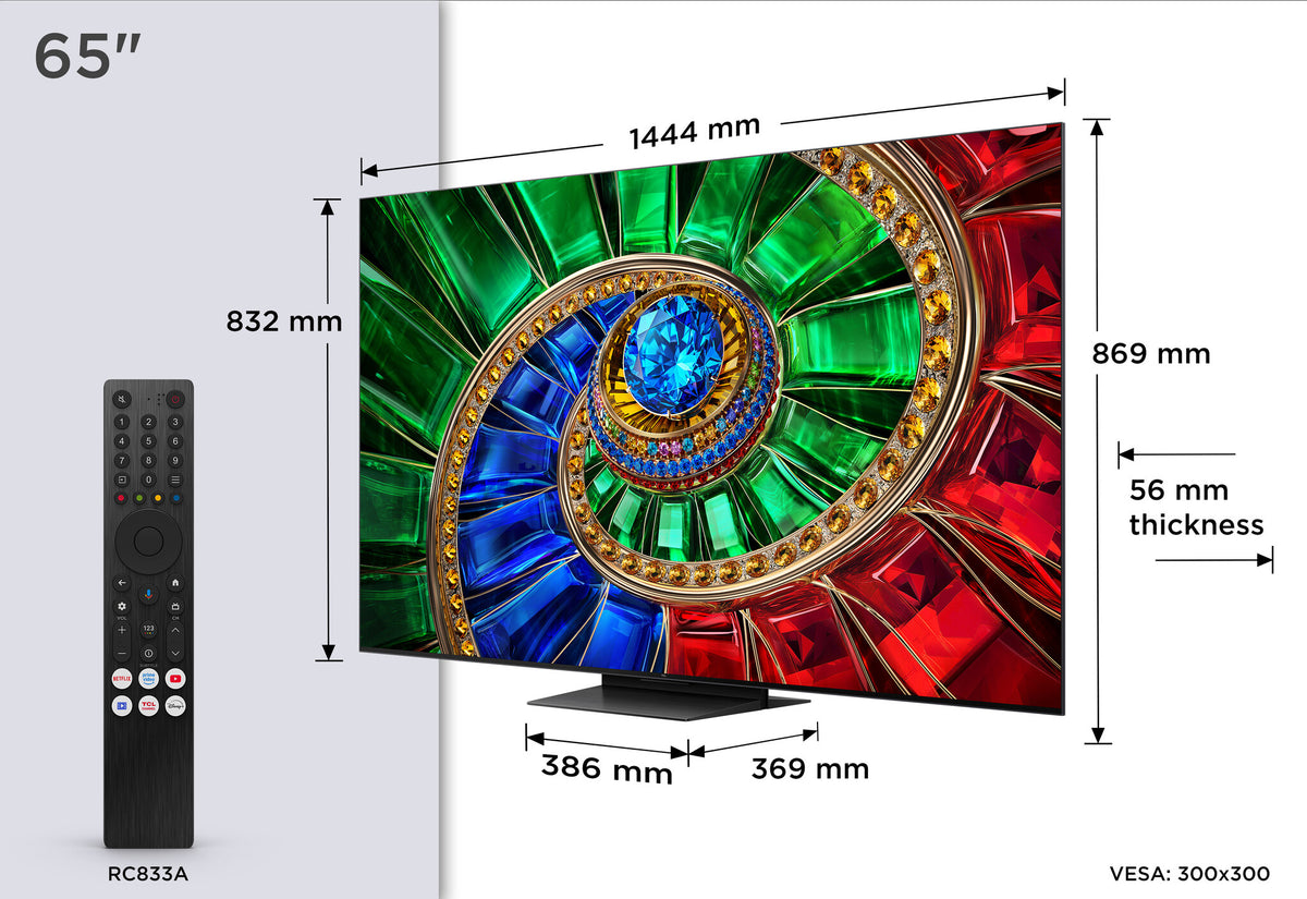 TCL RM7L 65RM7L TV 165,1 cm (65") 4K Ultra HD Smart TV Wi-Fi Sort 2000 cd/m²