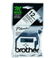 Brother Labelling Tape - 12mm, Black/White, Blister etiketbånd M
