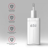 Axagon ACU-DPQ65W oplader til mobil enhed Mobiltelefon, Netbook, Laptop, Smartphone, SmartWatch, Tablet, Universel Hvid Vekselstrøm Hurtig opladning Indendørs