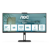 AOC V5 CU34V5CW computerskærm 86,4 cm (34") 3440 x 1440 pixel Wide Quad HD LED Sort