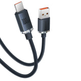 Baseus Crystal Shine Series kabel USB-kabel til hurtig opladning og dataoverførsel USB Type A - USB Type C 100W 1,2m blå (CAJY000403)