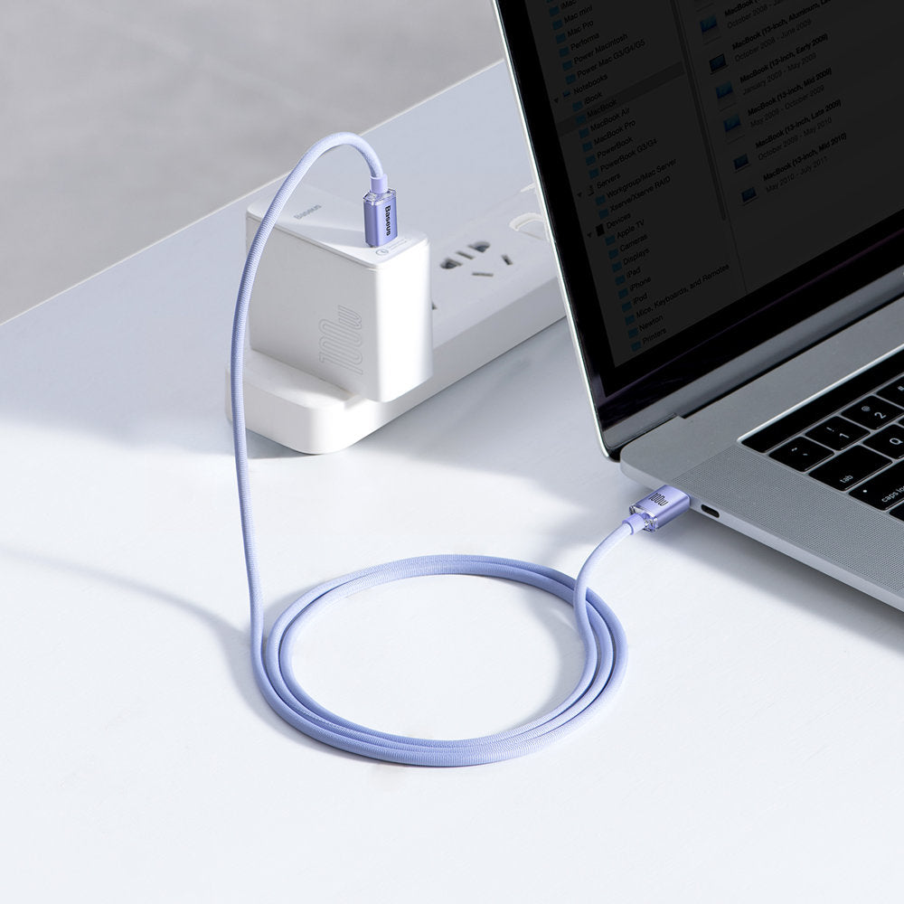 Baseus CAJY000605 USB-C - USB-C PD Cable 100W 5A 480Mb/s 1.2m - Purple