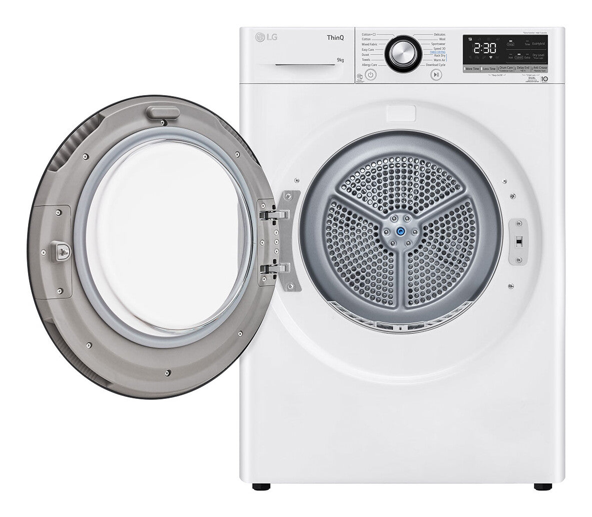 LG RV9DN9037 tørretumbler Fritstående Front-læsning 9 kg Hvid