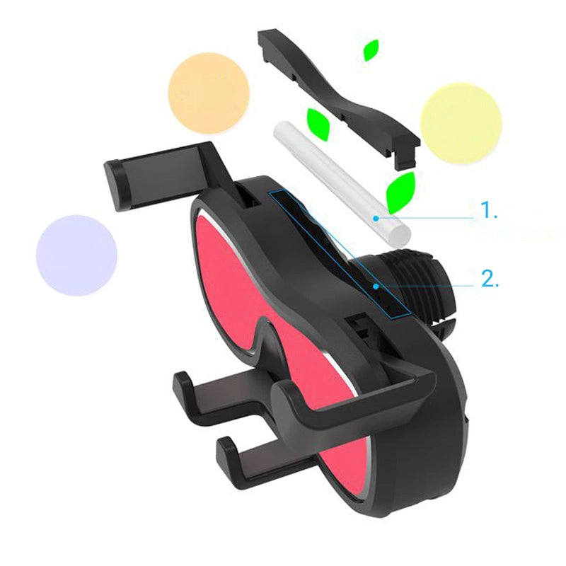 Gravity smartphone bilholder til luftventil med luftfriskningsmiddel sølv (YC06)