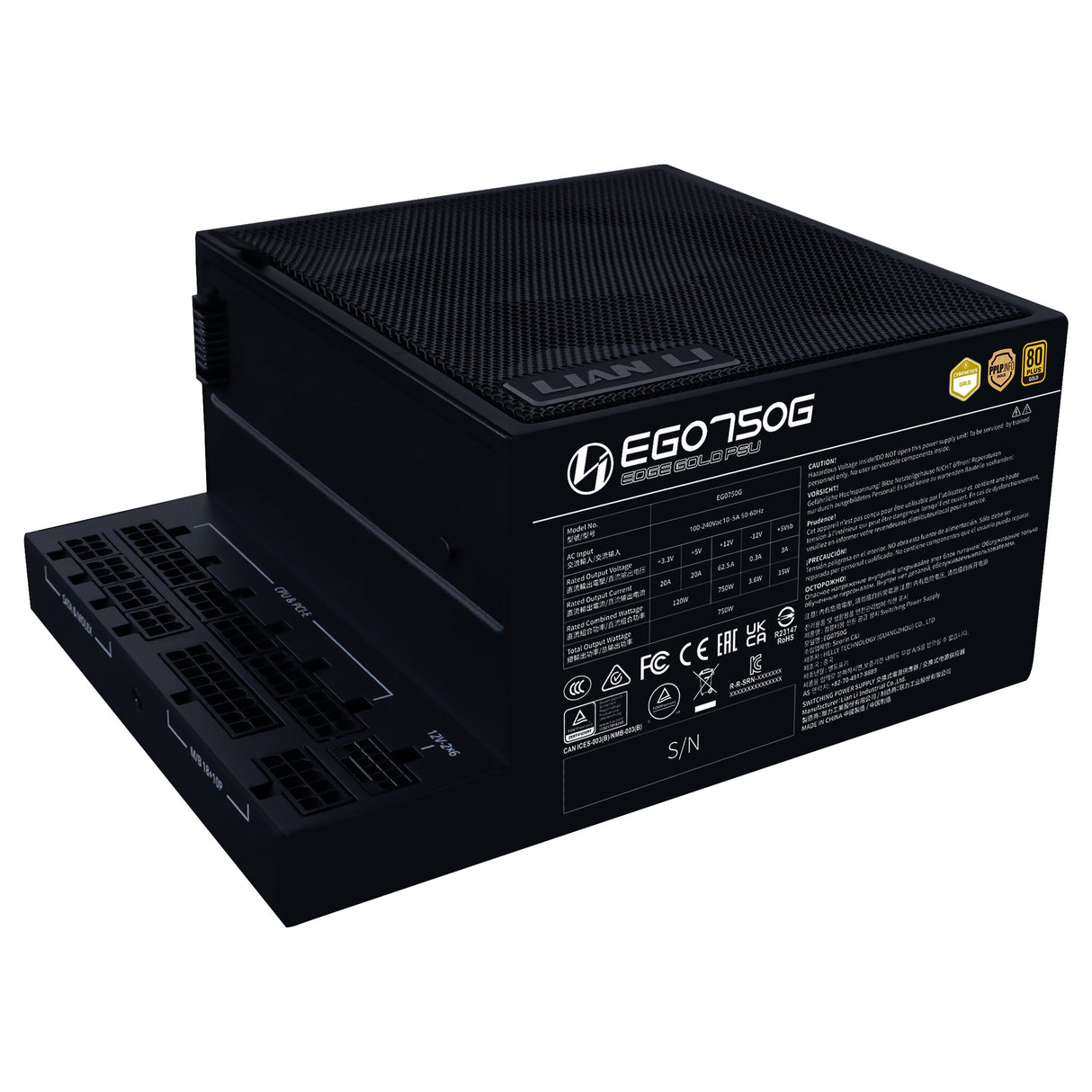 Lian Li EG0750G enhed til strømforsyning 750 W 24-pin ATX SFX Sort