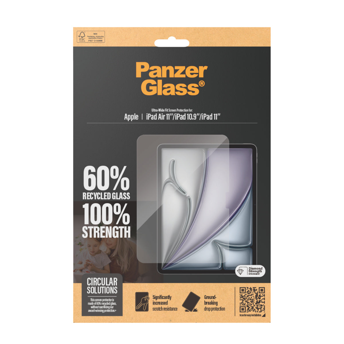 PanzerGlass Screen Protector iPad Air 11"(2024-2025) / iPad 10.9"(2022) / iPad 11"(2025) - Ultra-Wide Fit