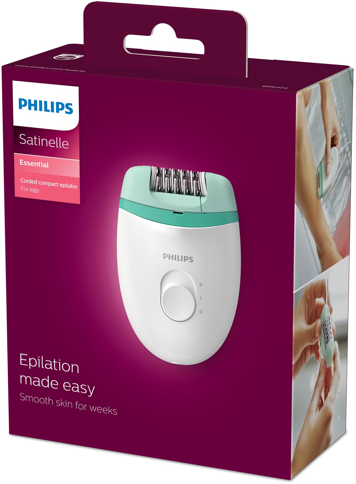 Philips Satinelle Essential BRE224/00 Kompakt epilator med ledning