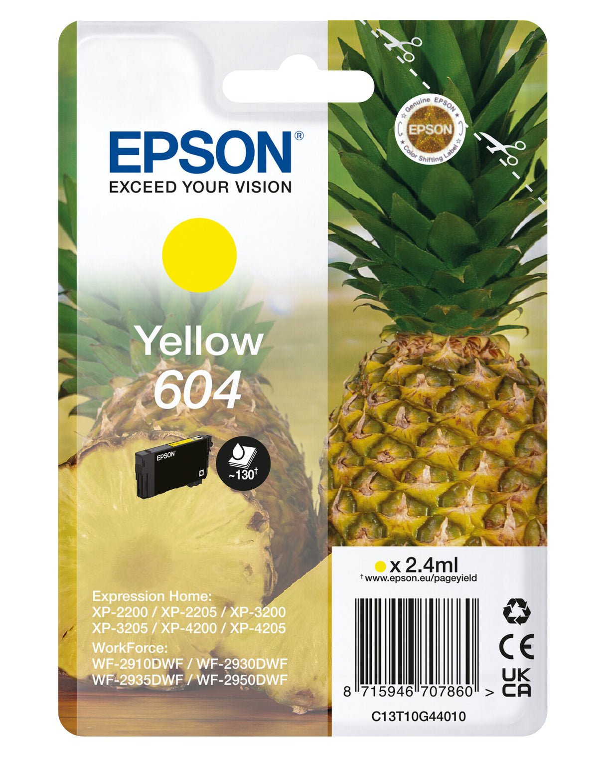 Epson 604 blækpatron 1 stk Original Standard udbytte Gul