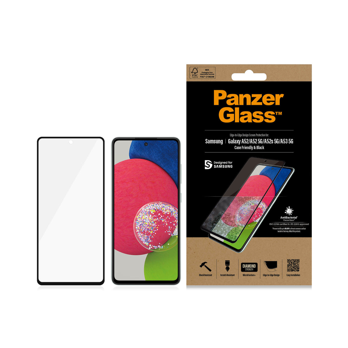 PanzerGlass ® Skærmbeskyttelse Samsung Galaxy A52 | A52 5G | A52s 5G | A53 5G