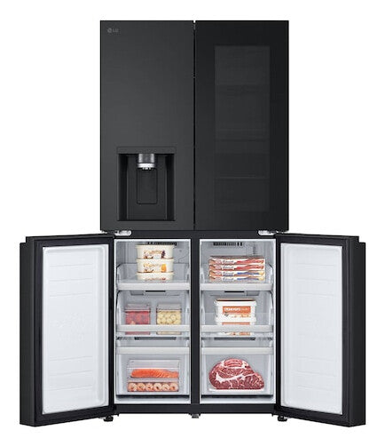 LG InstaView GMG860EPBE side-by-side køle-fryseskab Fritstående 508 L Sort