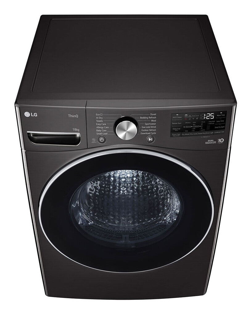 LG RH18U8JVCW tørretumbler Fritstående Front-læsning 18 kg Sort