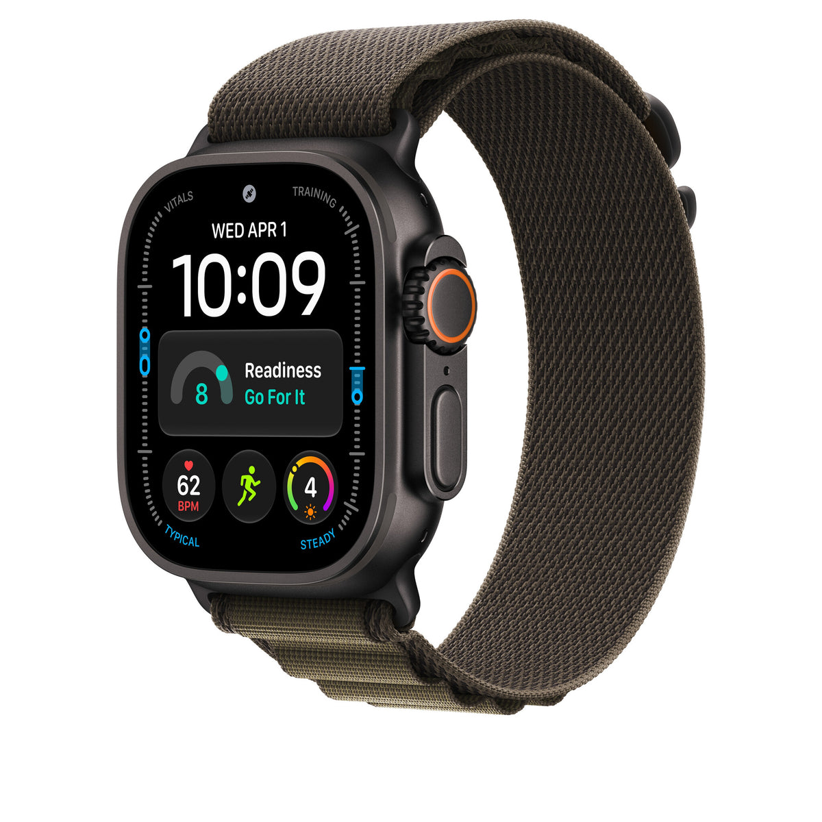 Apple Alpine Loop i mørk olivengrøn, 49 mm - medium - sort titanium