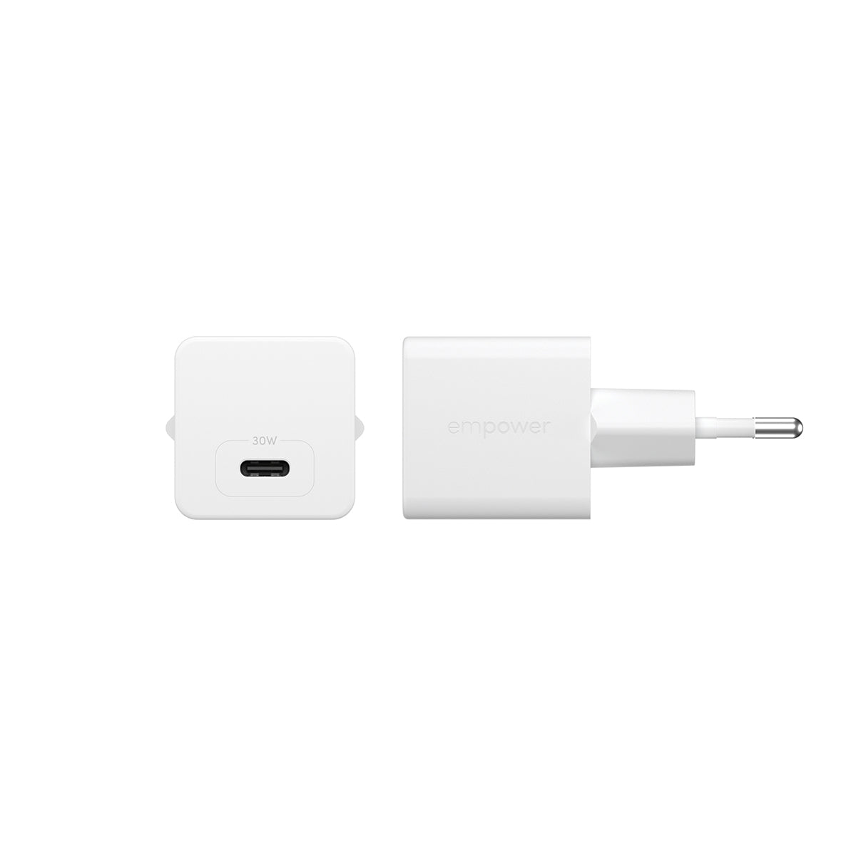 PanzerGlass empower by ® Turbo 30W Oplader Single USB-C | EU Stik | Silver White
