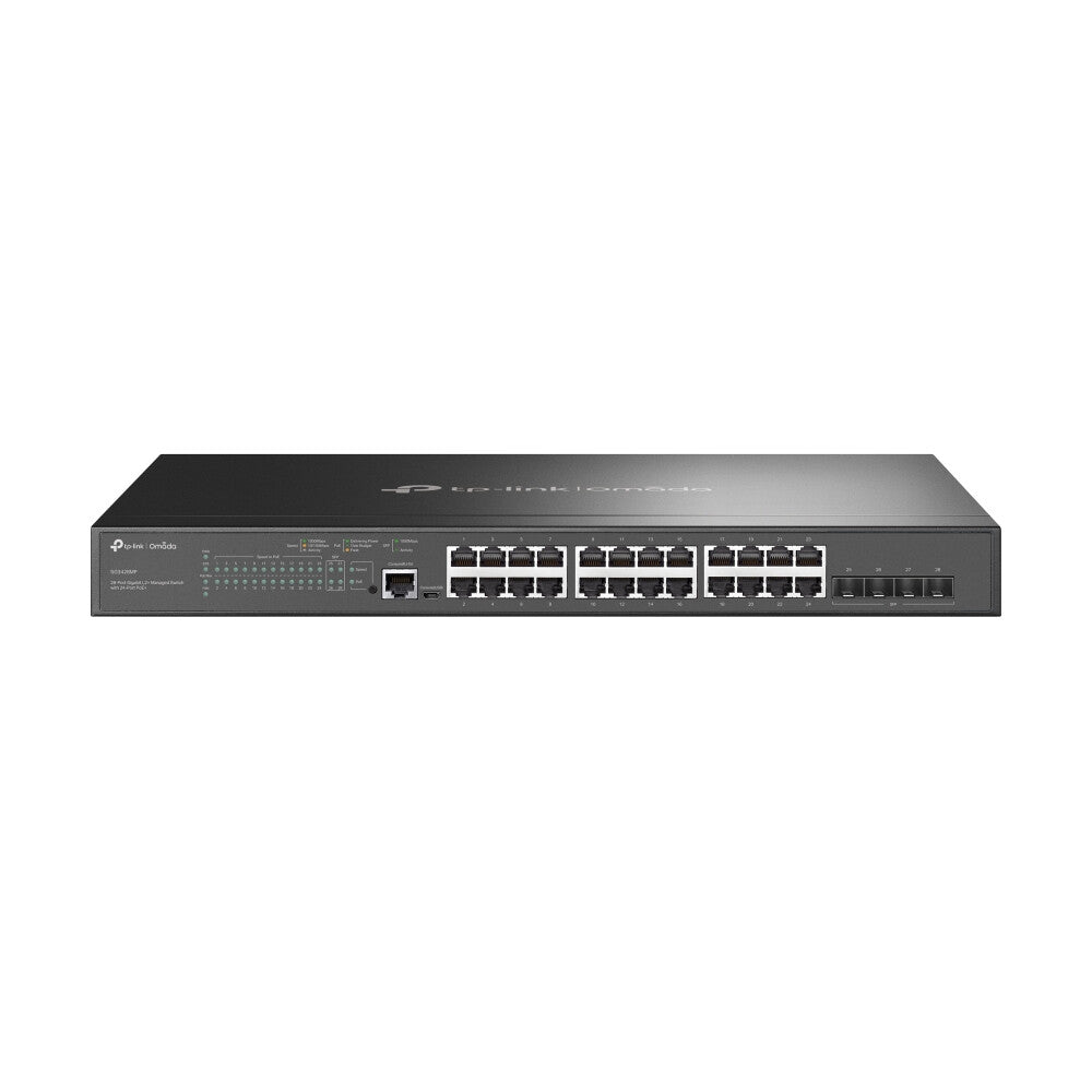 TP-Link Omada SG3428MP netværksswitch Administreret L2+ Gigabit Ethernet (10/100/1000) Strøm over Ethernet (PoE) 1U Sort